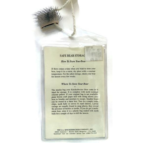 Knickerbocker Bears Teddy Bear Plush With Bear Care Guide, Brush and Bag 15" - Picture 5 of 13